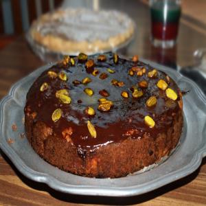 Dark Chocolate, Pear, Pistachio Cake image