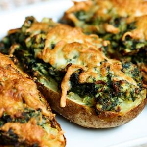 Air Fryer Spinach And Artichoke-Stuffed Baked Potatoes Recipe by Tasty image