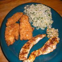 Spice-Rubbed Chicken Fingers W Cilantro Dipping Sauce image