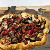 Eggplant, Tomato, and Fontina Pizza image