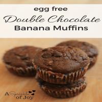 Double Chocolate Banana Muffins {Egg Free}_image