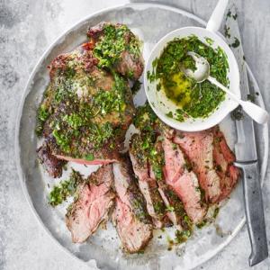 Mint chutney, barbecued lamb & potato salad_image