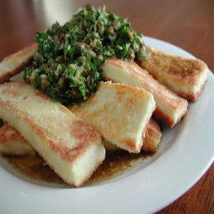 Fried Halloumi Cheese With Caper Vinaigrette image