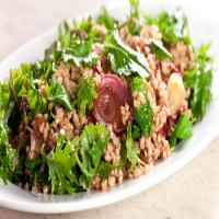 Healthy Farro Salad with Autumn Greens and Roasted Grapes_image