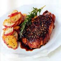 Rib-Eye Steak au Poivre with Balsamic Reduction image