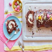 Triple-chocolate Easter roulade image