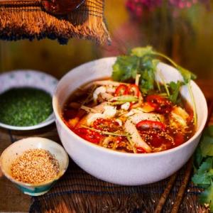 Warming chicken noodle soup_image