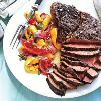 Herb-Rubbed Top Sirloin Steak with Peperonata image