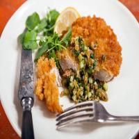 Chicken Breast Milanese With Green Olive-Celery Relish_image