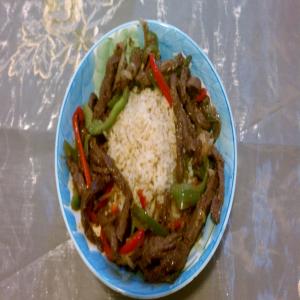 Pepper Steak Over Rice image