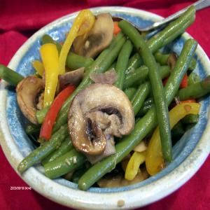 Green Beans With Mushrooms and Peppers image