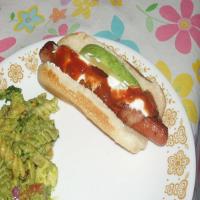 Bacon-Wrapped Hot Dogs With Avocado image