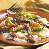 Gingered Beef and Red Peppers Stir Fry image