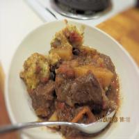 A Winter's Walk Beef and Carrot Stew With Herb Crusted Dumplings image