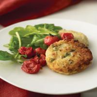 Risotto Cakes with Roasted Tomatoes and Arugula_image