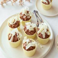 Mascarpone and Dark Chocolate Cream in White Chocolate Cups image