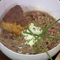 Black-Eyed Pea Soup with Ham Hocks and Creme Fraiche image