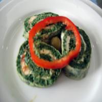 Spinach Roulade With Cream Cheese & Peppers image