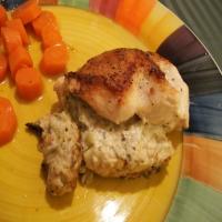 Chicken Breasts Stuffed With Artichokes Lemon and Goats Cheese image