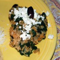 Greek Rice with Spinach, Feta and Black Olives image