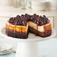Cherry-Glazed Black Bottom Cheesecake image