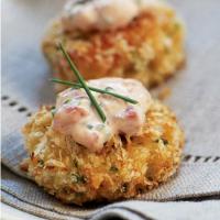 Panko Crusted Crab Cake Bites with Roasted Pepper Chive Aioli Recipe - (4.6/5) image