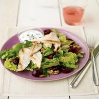 Seared-Chicken Salad with Cherries and Goat Cheese Dressing_image