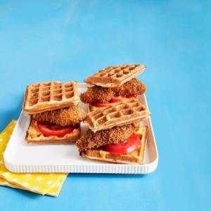 Crispy Chicken and Waffle Sandwiches image