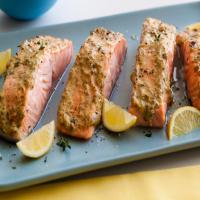 Broiled Salmon with Herb Mustard Glaze image