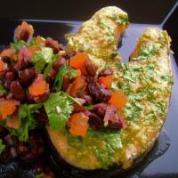 Seared Spiced Salmon Steaks With Black Bean Salsa image