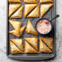 Nacho Triangles with Salsa-Ranch Dipping Sauce image