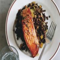 Salmon with Lentils and Mustard-Herb Butter (Saumon aux Lentilles)_image