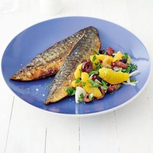 Pan-fried mackerel with orange salsa image
