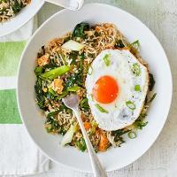 Spring green fried rice & eggs image