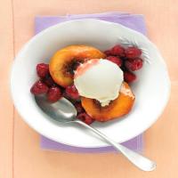 Vanilla-Roasted Peaches with Raspberries image