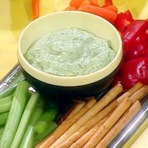 Veggies and Breadsticks and Groovy Green Goddess Dip_image