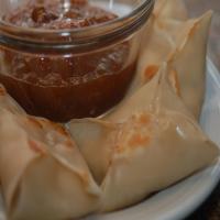 Won Ton Wrapped Chicken With Apricot Dipping Sauce image