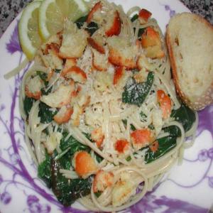 Pasta With Lemon, Spinach, Parmesan and Bread Crumbs image