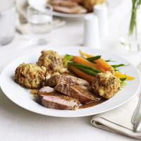 Pork loin roast with fig & apple stuffing_image