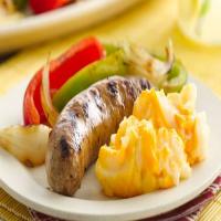 Grilled Sausage and Peppers with Cheddar Potatoes_image