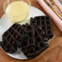 Chocolate Waffles with Creme Anglaise image