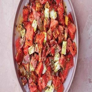Tomato-Watermelon Salad with Turmeric Oil_image