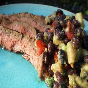 Chipotle Flank Steak With Black Bean-Avocado Salsa image