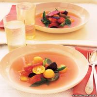 Tomato, Cantaloupe, and Basil Salad with Tomato Water_image