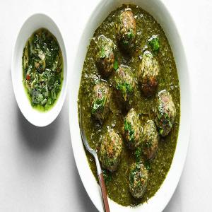 Chicken Meatballs With Molokhieh, Garlic, and Cilantro_image