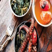 Grilled Octopus with Kale, Tomatoes, and Beans_image