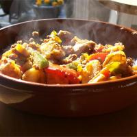 Sweet Potatoes with Sausage and Peppers image