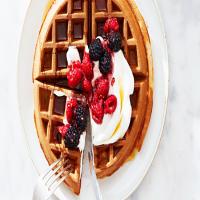 Whole-Wheat Waffles with Greek Yogurt and Mixed Berries image
