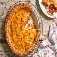 Tomato Pie With Pimento Cheese Topping image