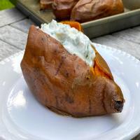 Baked Sweet Potatoes with Charred Onion Ranch Dip image